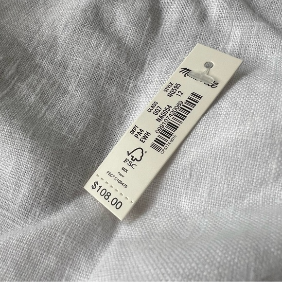 NWT Madewell Linen Embroidered Tank Mini Dress - Picture 8 of 9